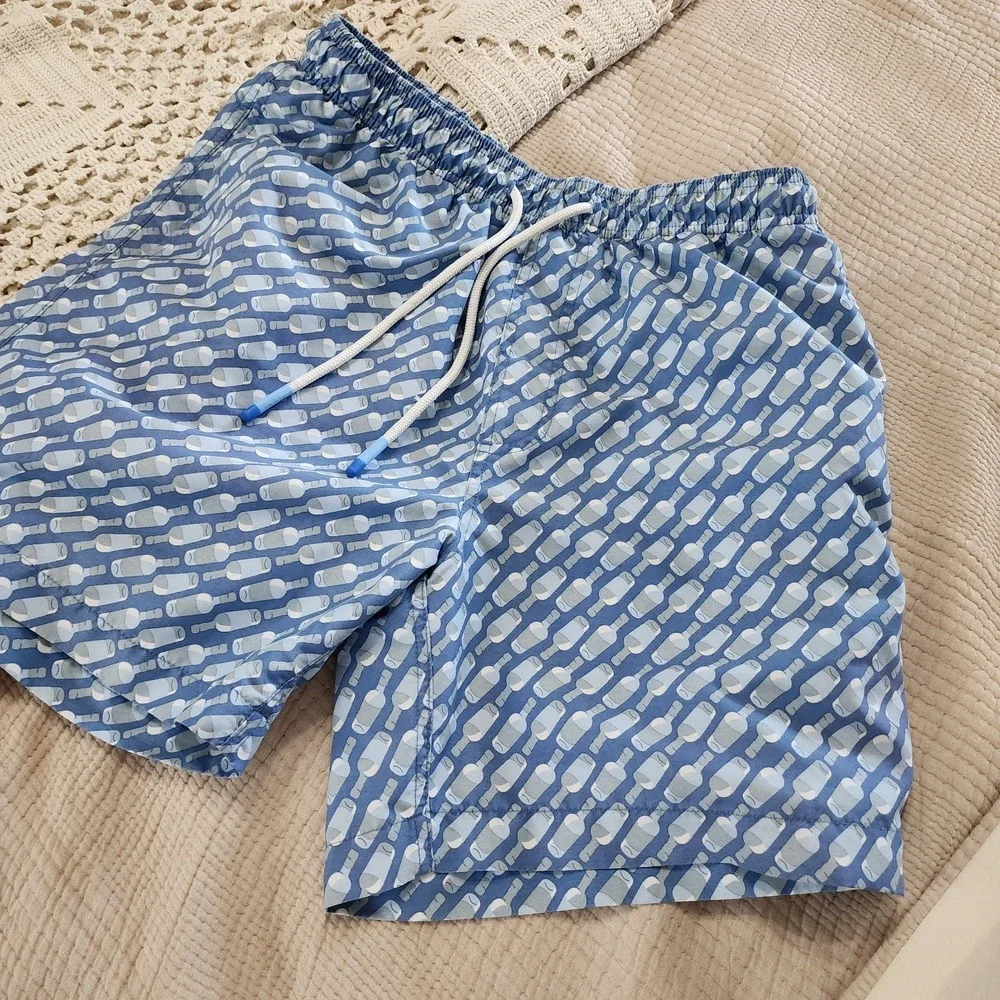 Southern Tide Mens Bottle Print Swim Trunks Preppy Dapper‎ Elevated Size Small